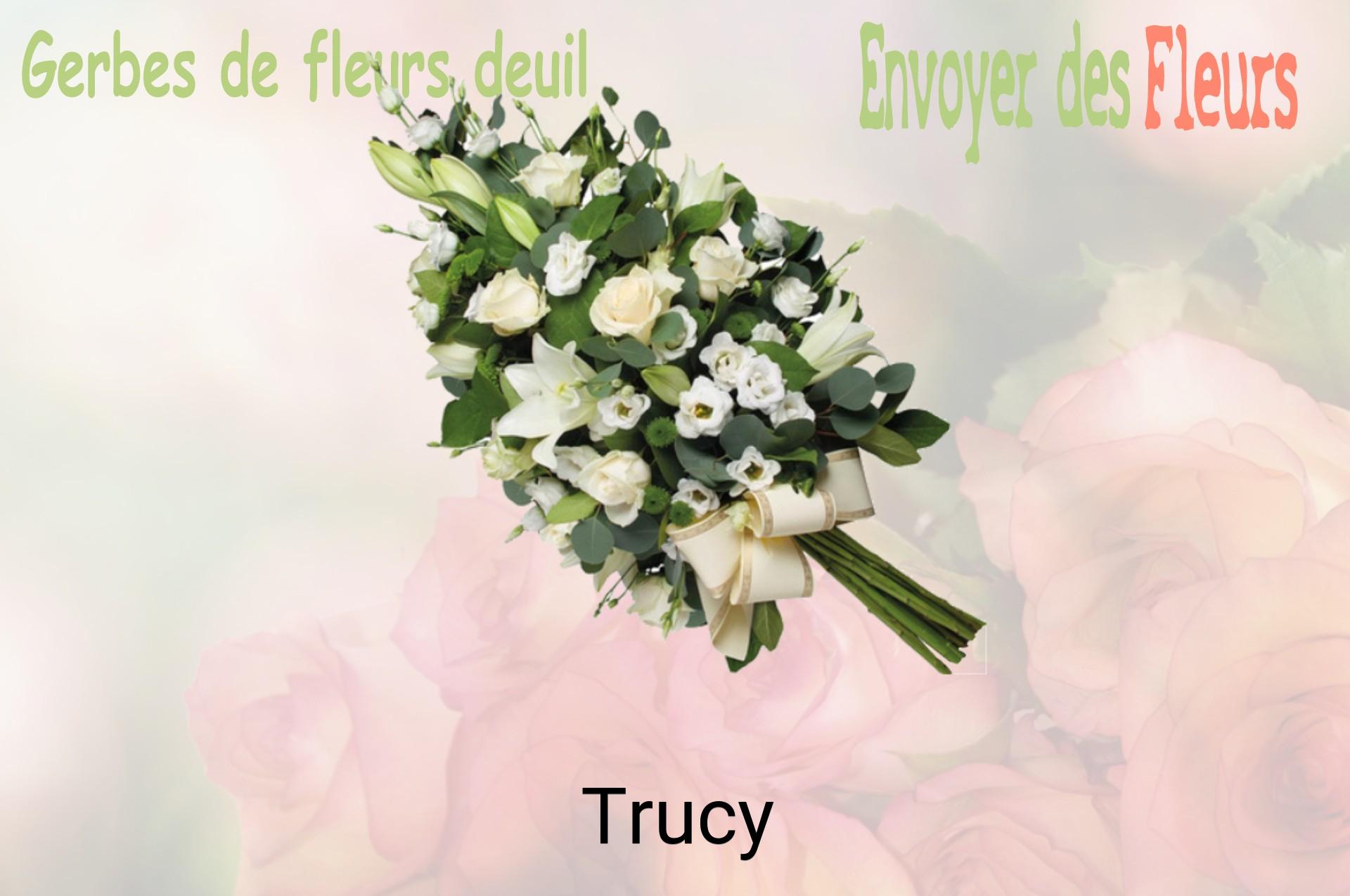 Gerbe de fleurs de deuil livrée à Trucy